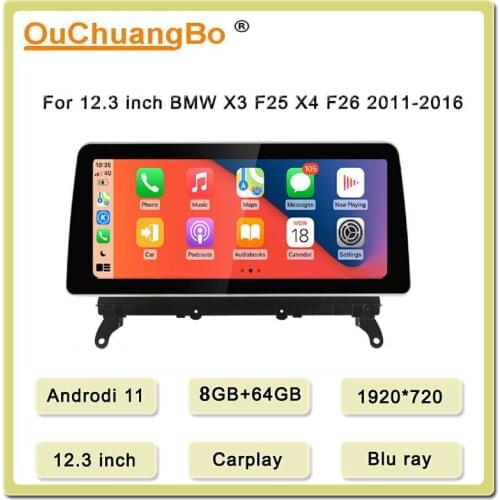 Ouchuangbo 12.3 Inch Car GPS Radio Multimedia Android 10 Recorder For BMW X3 F25 X4 F26 2011-2016 With 8 Core 1920*720 Qualcomm