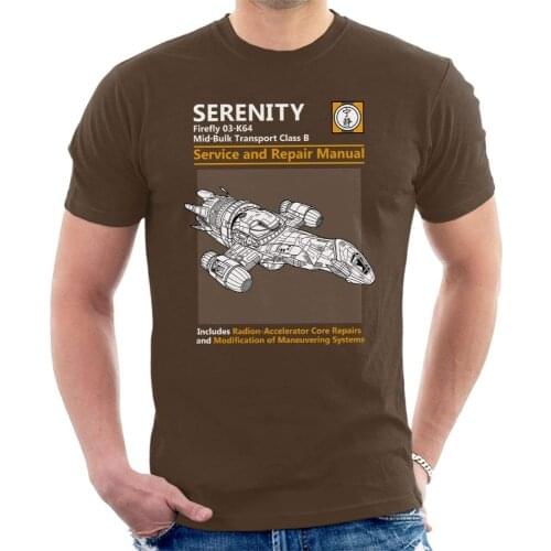 Firefly Serenity Service and Repair Manual MenS T-Shirt 2019 Fashion Short Creative Printed T-Shirt MenS Tee Customize Tee