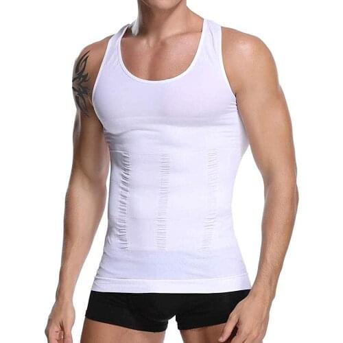 Men Compression Shirt Slimming Body Shaper Vest Tummy Control Shapewear Abdomen Undershirt Corset Fajas Colombianas