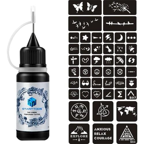 Juice Tattoo Temporary Tattoos Kit Semi Permanent Tattoo With 2 Pcs Free Sticker Sexy Pattern Body Painting Natural Long Lasting