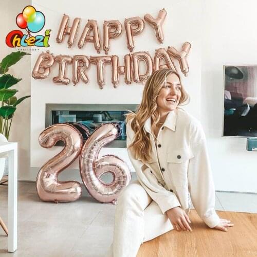 15pcs happy birthday Party balloons party supplies gold silver helium foil 18th 30th 40th 50th balloons baby shower decor globos