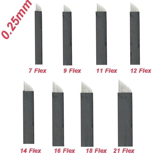 Lamina Agulhas Tebori 7/9/11/12/14 Flex Tattoo Needle Microblading Needles Blade for Permanent Makeup Eyebrow Manual Eyebrow Pen