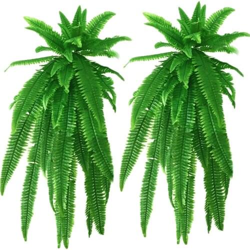 Hanging Plants Artificial Greenery Hanging Vines Fern Plants Wall Rattan Leaves Branches Silk Artificial Hedge Plants Home Decor