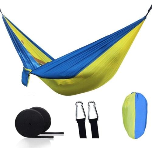 Hiking Camping 2 Hammock Portable Nylon Safety Parachute Hamac Hanging Chair Swing Outdoor Double Person Leisure Hamak