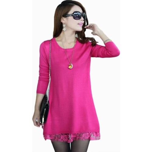 2019 NEW ARRIVAL WOMEN AUTUMN & WINTER KNITTING SWEATER PLUS SIZE FASHION LACE GIRLS PULLOVERS SWEATER SHITS ZL785