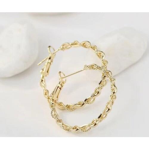 European and American round chain winding earrings INS simple creative fashion big earrings pendant female jewelry earrings