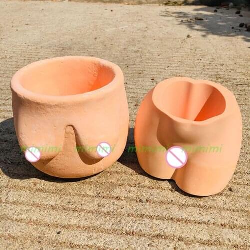 Concrete Flower Pot Silicone Mold Female Body Design Body Vase Design Dried Flower Container Chest Butt Cement FlowerPot Mold