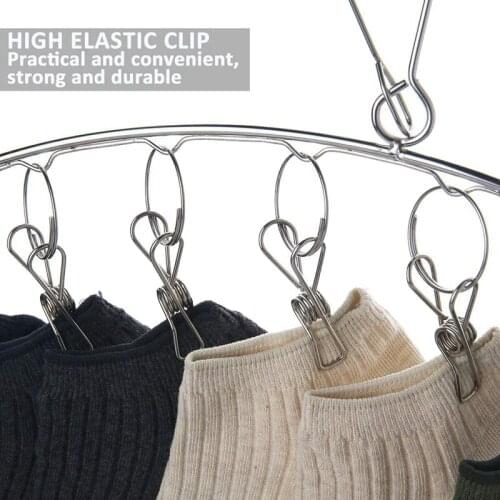 HGHO 4 Pack Stainless Steel Laundry Drying Rack Clothes Hanger with 10 and 20 Clips Windproof for Socks Bras Hats Towels