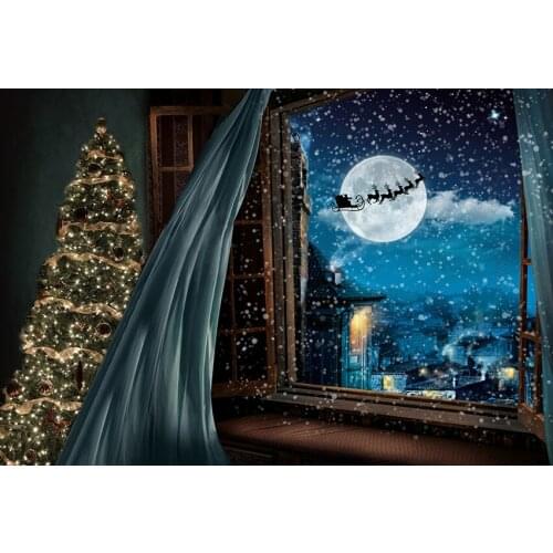 Father Christmas photo backgrounds vinyl 2020 newborn moon Photography backdrops for photo Studio accessories photophone lv-999