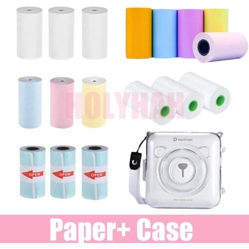 All Peripage A6 Thermal Printer Paper White Color Sticker Blank Bear Label Semi transparent Photo Hard Soft Protection Case