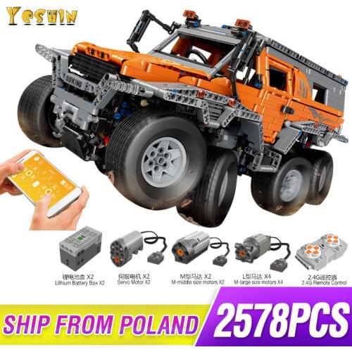 Mould King High-Tech Remote Control SUV Car The Avtoros Shaman 8x8 Siberia Off-road Vehicle Building Block Bricks Toys for Child