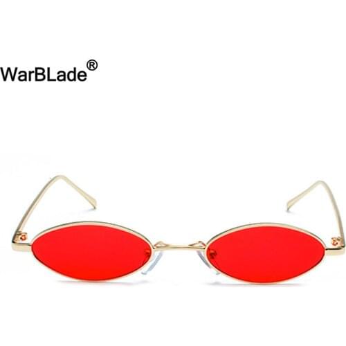 WarBLade Fashion Brand Designer Small Oval Sunglasses Women Men Clear Color Lenses Unisex Ellipse Sun Glasses For Female UV400