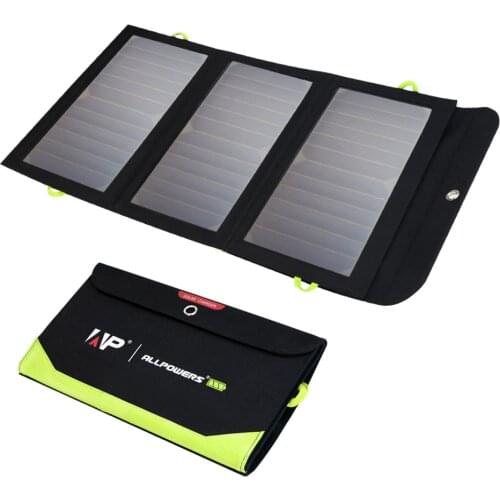 ALLPOWERS 5V 21W Chargers Solar-powered 10000mAh USB Output Solar Panel Charger Battery for iPhone iPad Samsung HTC Sony LG Sony