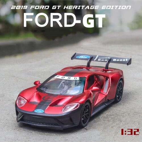 1/32 Ford GT Alloy Diecast Car Model Toys For Boys Miniature Scale Supercar Vehicles Metal Diecast Pull Back Model For Kids Toys