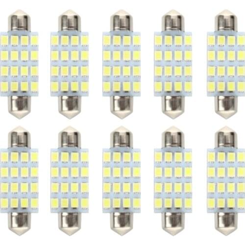10 PCS 16 Torpedo Car Bulb LED SMD 3528 42 mm - White