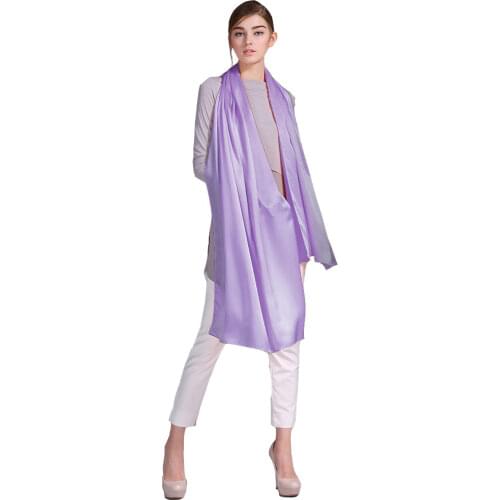 100% Silk Satin Long Scarf 55X180cm Pure Mulberry Silk Fabric Solid Color Top High Quality Women Party Scarf 02 Peacock