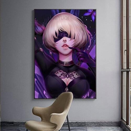 2021yearup to dateNier Automata Fight Game Girl Japan Anime Canvas Painting Posters And Prints Wall Pictures For Living Room Dec