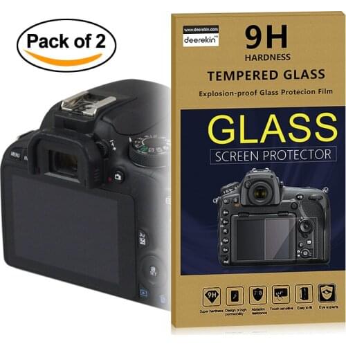 2x Self-Adhesive 0.3mm Glass LCD Screen Protector for Canon EOS M100 M200 100D 200D 250D / Rebel SL1 SL2 SL3 / Kiss X7 X8 X9 X10