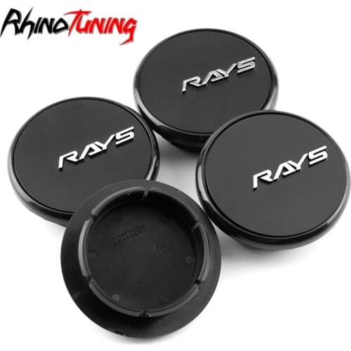 4pcs 56mm 43mm Car Wheel Center Hub Caps Black Hood Cover Suitable for RAYS Car Rims Auto Styling Accessories