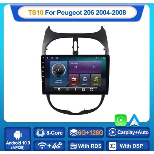 MEKEDE Android 10 For Peugeot 206 2004 - 2008 Car Radio Multimedia Video Players Android Auto CarPlay 2 din dvd Carplay AUTO BT