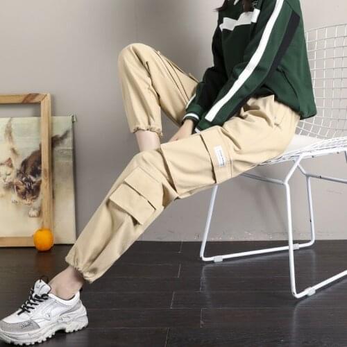 Streetwear Cargo Pants Women Casual Joggers Black High Waist Loose Female Trousers Style Ladies Pants