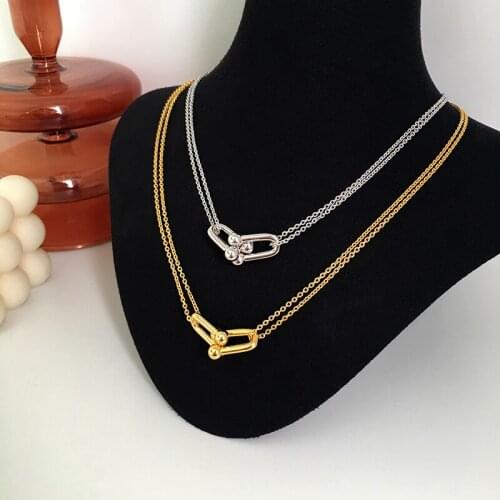 Ins korean drama Li Zhiya star with necklace female niche light luxury clavicle chain sweater chain simple temperament