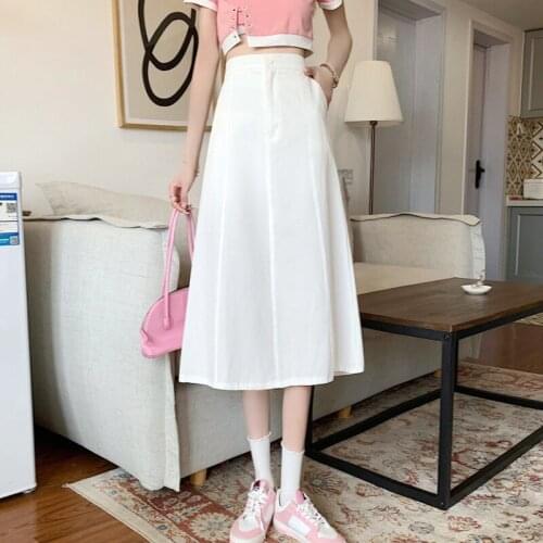 Long Skirt Female High Waist A-line Skirt Summer New Style Wild Design Sense Niche Temperament Umbrella Skirt