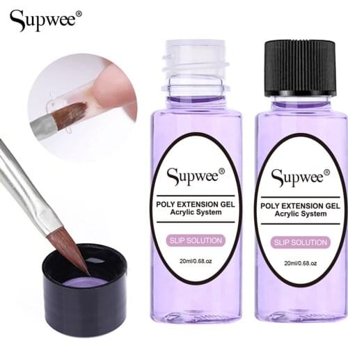 SUPWEE 20ML Quick Builder Poly UV Gel Polish Nail Permanent Liquid Slip Solution Painless Acrylic Nail Art Quick Extension Tools