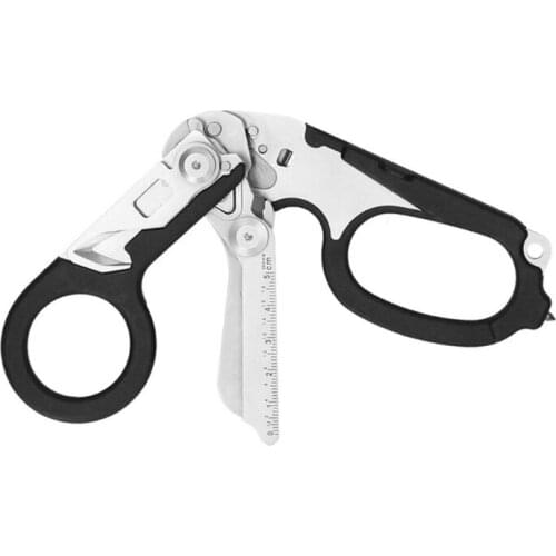 Cutting Tool Combination Scissors Emergency Shears with Strap Cutter and Glass Breaker Survival Tools Black