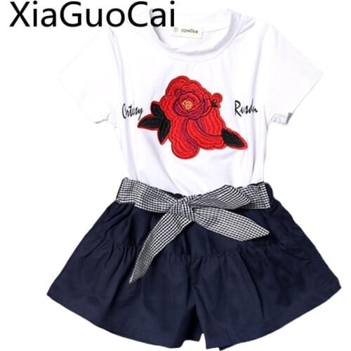 Girls' Sets Summer 2018 New Childrens Shorts Baby Korean Version Childrens Clothing Summer Short Sleeve T-shirt Wholesale