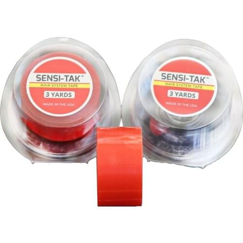 Free shipping 1 roll 2.54cm 3 yards SENSI-TAK tape Double Sided Adhesive Hair Tape For Tape Extension/Toupee/Lace Wigs