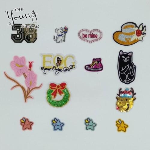 Hot sale Fashion Cute Stickers Garment Apparel Accessories Badges Iron On Patches Embroidered Applique Sewing Clothes 1pcs sell