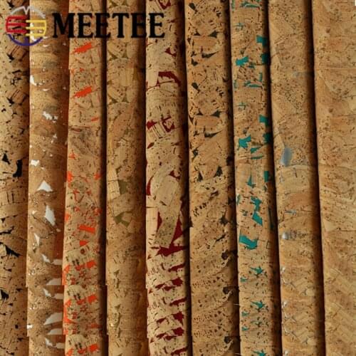 Meetee 100X137cm 1mm Thick Natural Cork Printing Leather Fabric PU Bag Home Deco Synthetic Leather DIY Shoes Clothes Accessories