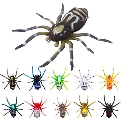 Fishing Spider Soft Bait 7cm 6.7g Silicone Bait Artificial Softbait Lures Weedless Fishing Lure with Lure Treble Hooks Design