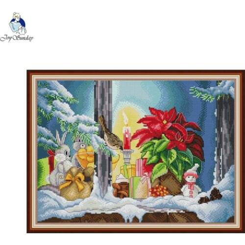 The bird outside the window Counting and stamping cross stitch kit Aida 14CT 11CT printed canvas needlework sets Home decoration