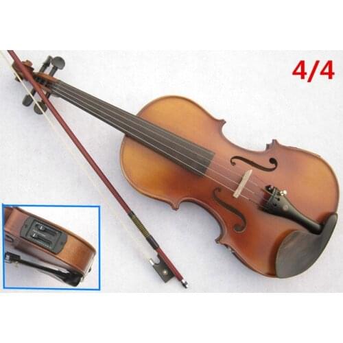 A set of Electric Spruce violin 4/4 violin handcraft violino Musical Instruments with Pickup violin rosin case violin bow