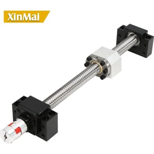 CNC Ballscrew Set : 20MM Ball screw SFU2005 End Machined + RM2005 Ball Nut + BK15 BF15 End Support+ coupler 6.35x12mm for 2005