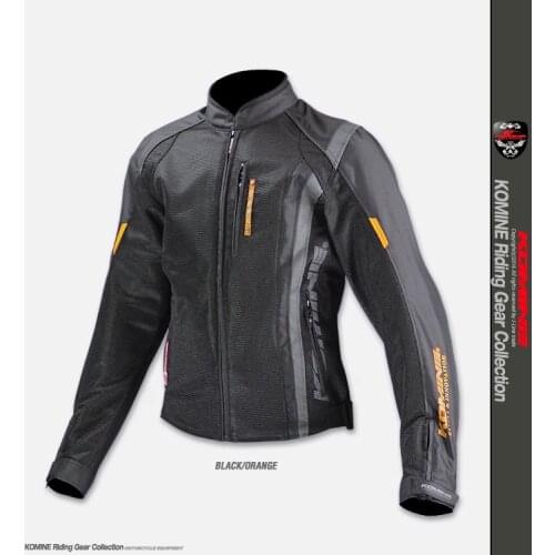 2020 New One Komine JK 095 Jacket Motocross Motorcycle Leather Jacket Black Orange Men Woman Unisex