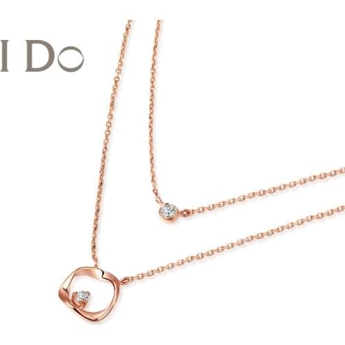 I Do 2021 trend Fine Jewelry Multilayer Necklace For Women Jewelry diamond Pendant Necklace 18 K Gold Round Series