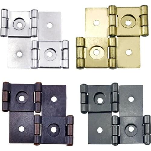 2PCS Double open Butt Hinges Metal Fold Hinge Jewelry Box Cabinet Connector Fittings Furniture Decorative Hardware Accessories