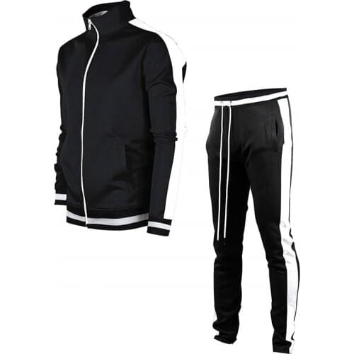 Brand Clothing Mens Sets Two PiecesCasual Sweatshirts Zipper Men Tracksuit Stand collar coat+ Pants Sport Suit Autumn Winter Se