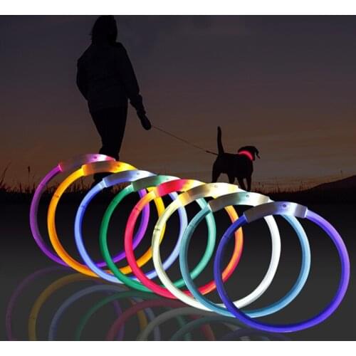 USB Charging Led Dog Collar Anti-Lost/Avoid Car Accident Collar For Dogs Puppies Dog Collars Leads LED Supplies Pet Products