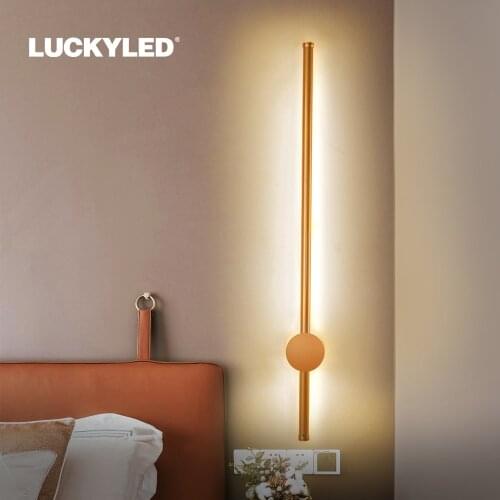 LUCKYLED Modern Simple Design Led Wall Lamp Gold Long Line Wall Sconce AC85-265V Wall Light Fixture for Living Room Bedroom