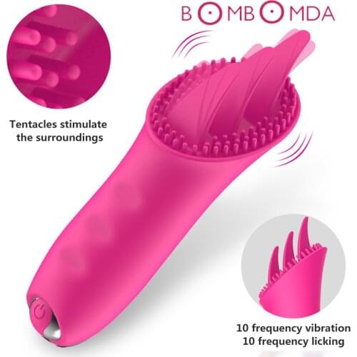 Tongue Clitoris Stimulator Vibrator For Women G-spot Silicone Oral Vibrator Masturbator for Female Masturbator Adult Sex Toys