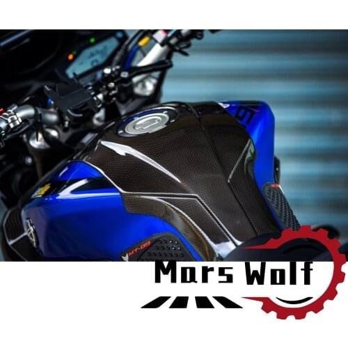 Motorcycle Real Carbon Fiber Tank Pad Sticker Tank Protect Cover Guard Fits For YAMAHA MT09 MT 09 MT-09 mt09 2017 2018 2019 2020