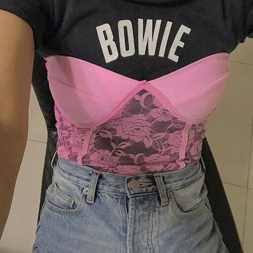 Sexy chic floral embroidery tube top strapless bandeau summer top women lace corset crop tops 2021 new short club party clothes