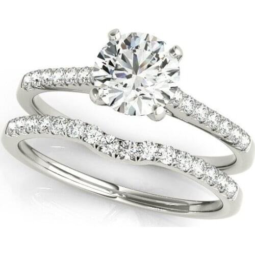 1 Carat Anniversary SONA Stone Engagement Wedding Bands 925 Sterling Silver Wedding Rings for Women LESF Jewelry