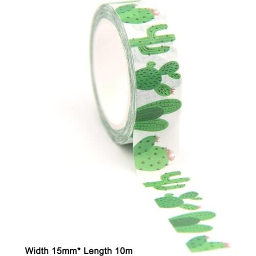 10PCS/lot 15MM*10M Green Cactus Washi Stickers Masking Tapes Decorative DIY Stationery office supplies kawaii washi tape set