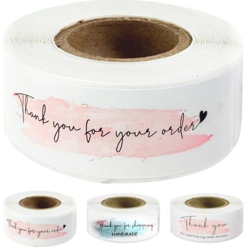 120pc Thank You For Your Order Stickers 1x3inch French-Label For Small Business Decor Sticker Envelope Sealing Stationery Supply