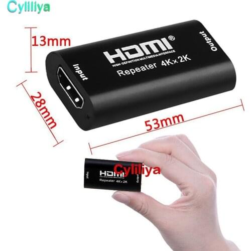 200pcs HDMI Repeater 1080P 3D HDMI 4K*2K Repeater Extender Booster Adapter Over Signal HDTV Up To 40M